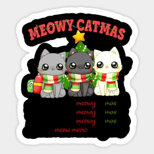 We Wish You A Meowy Christmas Sticker